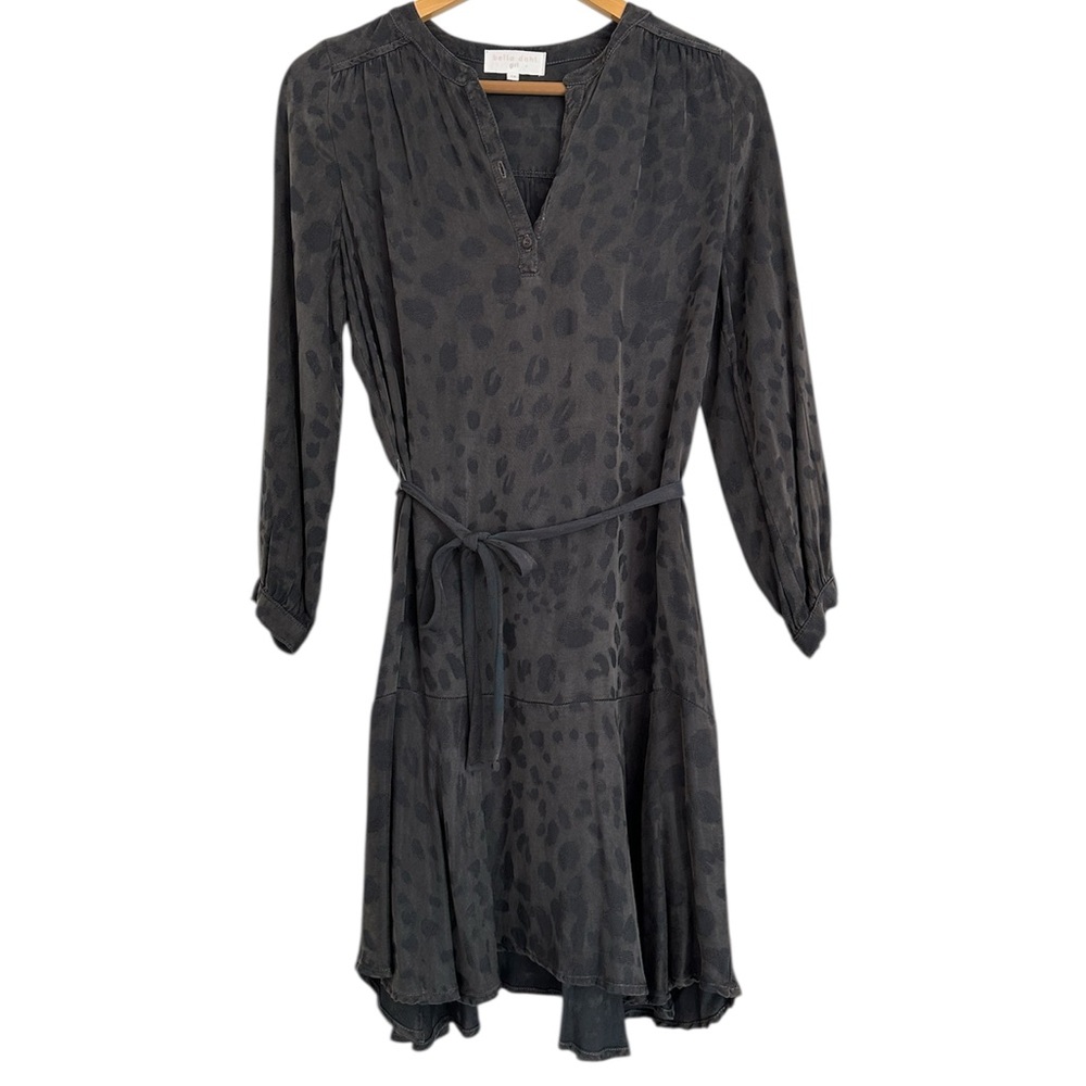 Bella Dahl Girls Leopard Print Charcoal Dress Girls Size 14